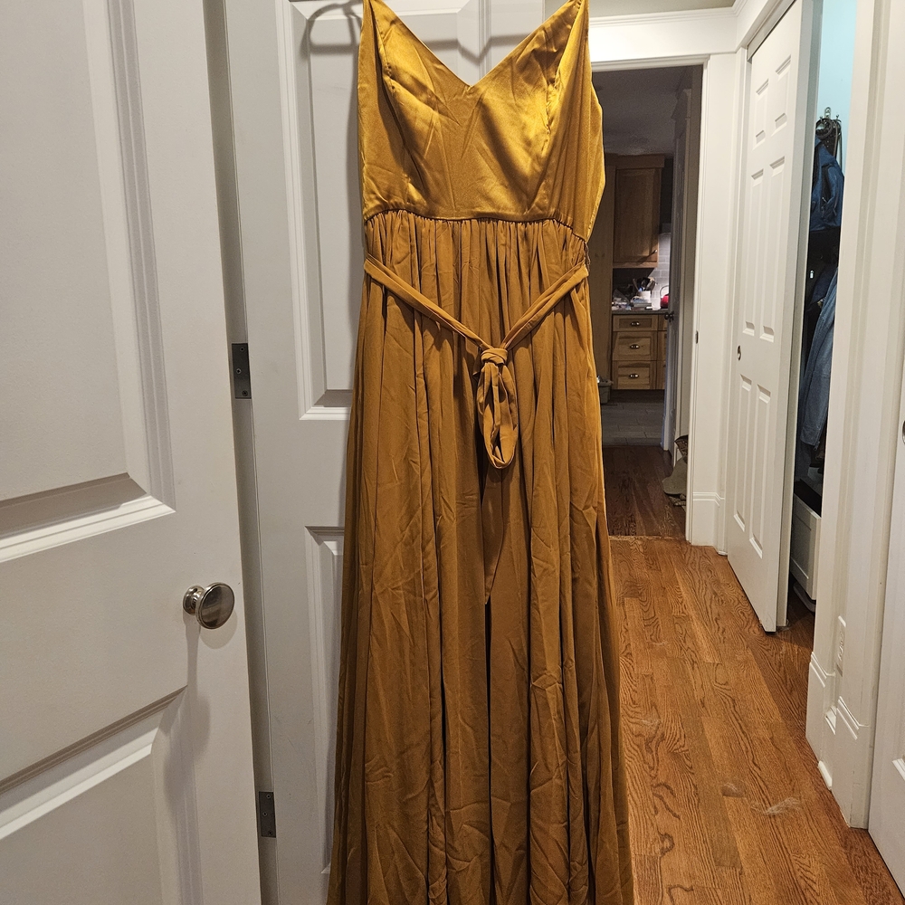 Elegant Modcloth Gold/Mustard Yellow Maxi Dress